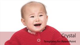  Presentation with crying baby - Presentation theme enhanced with temper tantrums - asian baby girl crying background and a red colored foreground