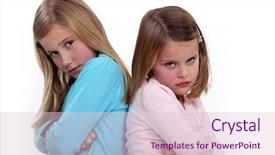 Presentation with two cute sisters playing - Amazing PPT theme having temper tantrums - two sisters arguing backdrop and a lemonade colored foreground