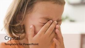  Presentation with mom crying - Presentation design having temper tantrums - young girl indoors crying background and a coral colored foreground