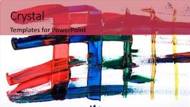  Presentation with abstract art - Amazing PPT theme having temperament - abstract art hand-painted background backdrop and a red colored foreground