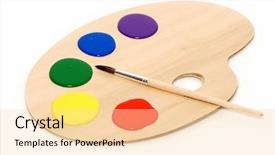  Presentation with artist - Cool new presentation theme with temperament - artist's palette with multiple colors backdrop and a lemonade colored foreground