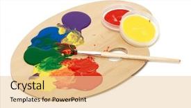  Presentation with artist - Presentation enhanced with temperament - artist's palette with multiple colors background and a lemonade colored foreground