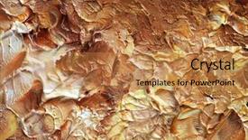  Presentation with painting - Cool new PPT theme with temperament - beige oil painting with thick backdrop and a coral colored foreground