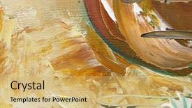  Presentation with oil - Amazing theme having temperament - detail of a multicolored oil backdrop and a yellow colored foreground