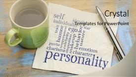  Presentation with personality - Slide set enhanced with temperament - personality and character word cloud background and a soft green colored foreground