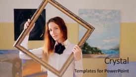  Presentation with artistic artist art brush - PPT layouts having temperament - portrait of an artist background and a  colored foreground