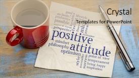  Presentation with positive attitude - Presentation theme consisting of temperament - positive attitude word cloud background and a  colored foreground