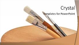  Presentation with artistic artist art brush - Audience pleasing presentation theme consisting of temperament - waiting for the artist unused backdrop and a white colored foreground