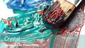  Presentation with music reggae colors - Amazing slide set having temperas-colors-on-white backdrop and a teal colored foreground