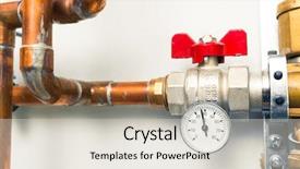  Presentation with water tap - Amazing PPT theme having temperature gauge indicator with water backdrop and a lemonade colored foreground