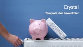  Presentation with hand saving - Audience pleasing PPT layouts consisting of temperature on radiator saving heat backdrop and a teal colored foreground