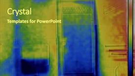  Presentation with water on leaf - Theme having temperature sensor - toilet flusher water leak thermogram background and a tawny brown colored foreground