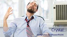  Presentation with nervous system senses - PPT theme featuring temperature stress - nervous businessman working background and a lemonade colored foreground