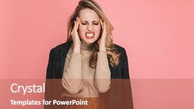  Presentation with red carpet retro style - Colorful slide set enhanced with temperature stress - portrait of tired blond woman backdrop and a red colored foreground