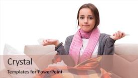  Presentation with premature sick baby incubator - Beautiful PPT layouts featuring temperature stress - sick woman lying backdrop and a coral colored foreground