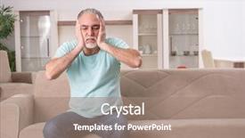  Presentation with old man - Presentation having temperature stress - white bearded old man suffering background and a  colored foreground