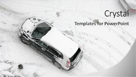  Presentation with temperature - Presentation theme featuring temperature trafiic - elevated view of cars covered background and a white colored foreground