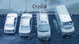  Presentation with temperature - PPT theme with temperature trafiic - elevated view of parked cars background and a light blue colored foreground