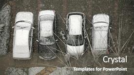  Presentation with parking lot - Presentation theme with temperature trafiic - elevated view of snow covered background and a gray colored foreground