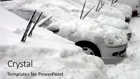  Presentation with part time job during studies - Audience pleasing slides consisting of temperature trafiic - parked cars covered with snow backdrop and a  colored foreground