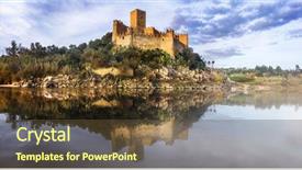  Presentation with history - PPT layouts consisting of templar - almourol castle - reflection background and a tawny brown colored foreground