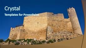  Presentation with candy castle - Presentation design with templar - xivert castle in alcala de background and a  colored foreground