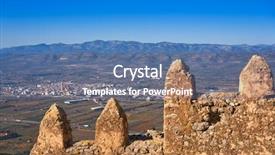  Presentation with castle draw - Slide set featuring templar - xivert castle in alcala de background and a ocean colored foreground