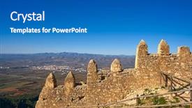  Presentation with castle - PPT theme enhanced with templar - xivert castle in alcala de background and a teal colored foreground