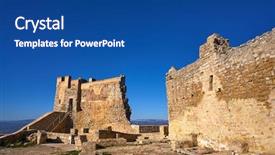  Presentation with castle - Slide set with templar - xivert castle in alcala de background and a ocean colored foreground