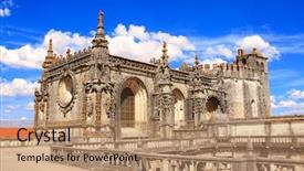  Presentation with christ - Audience pleasing presentation consisting of templar convent of christ backdrop and a coral colored foreground