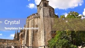  Presentation with christ - Beautiful theme featuring templar convent of christ backdrop and a coral colored foreground