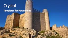  Presentation with twin towers - Colorful presentation theme enhanced with templarios of spain twin towers backdrop and a  colored foreground