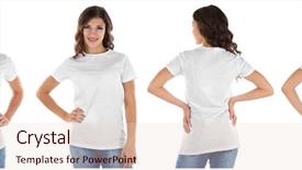  Presentation with different - Amazing slide deck having template - different views of young woman backdrop and a lemonade colored foreground