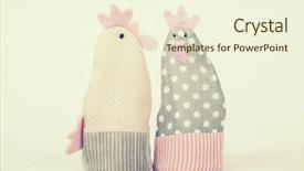  Presentation with chick - Colorful presentation design enhanced with chiken template - easter chick and rooster backdrop and a cream colored foreground