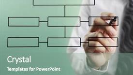  Presentation with organization - Presentation theme enhanced with businessman drawing organization chart template background and a seafoam green colored foreground