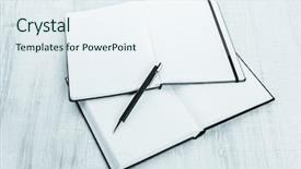  Presentation with christmas blank wooden signboard - Audience pleasing slides consisting of template school report - blank notebook with pen backdrop and a  colored foreground