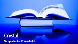  Presentation with reading table - Theme enhanced with template school report - books open on desk top background and a black colored foreground