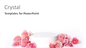  Presentation with pink and white roses country - Presentation theme with template-with-white-podium background and a white colored foreground
