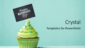  Presentation with cupcake - Colorful presentation enhanced with green templates - cupcake with happy mother's day backdrop and a mint green colored foreground