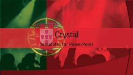  Presentation with football stadium - Theme with soccer templates - football fans supporting portugal background and a red colored foreground