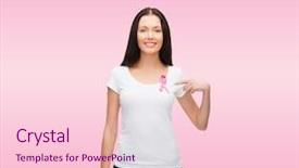  Presentation with breast cancer shirt - Audience pleasing slide set consisting of hope templates - healthcare and medicine concept backdrop and a  colored foreground