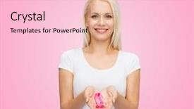  Presentation with breast cancer shirt - Theme consisting of hope templates - healthcare and medicine concept background and a  colored foreground