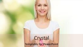  Presentation with breast cancer shirt - Theme enhanced with hope templates - healthcare and medicine concept background and a  colored foreground