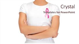  Presentation with breast cancer shirt - PPT theme with hope templates - healthcare and medicine concept background and a  colored foreground