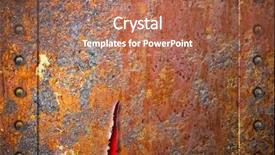  Presentation with corrosion - Audience pleasing PPT theme consisting of templates corrosion - torn rusty metal texture backdrop and a coral colored foreground