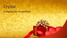  Presentation with wedding invitation card - Cool new theme with templates glitter - two decorative hearts and gift backdrop and a gold colored foreground