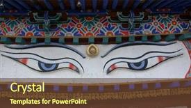  Presentation with buddha - PPT theme featuring god s temple - buddha's eyes 1 background and a  colored foreground