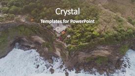  Presentation with bali temple - Audience pleasing PPT theme consisting of temple and beautiful uluwatu backdrop and a  colored foreground