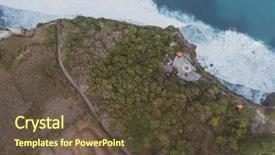  Presentation with bali - Slide set featuring temple and beautiful uluwatu background and a  colored foreground