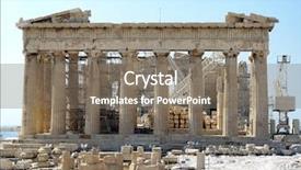  Presentation with restoration - Audience pleasing presentation theme consisting of temple architects - front facade of the parthenon backdrop and a gray colored foreground
